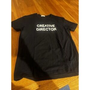 Hiro Clark Women's Creative Director Black Short Sleeve Tshirt White Letters S